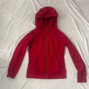 Lululemon Athletica Full Zip Scuba Hoodie - Size 6, Dark Red